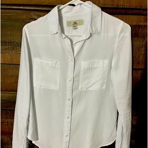 Classic white button down shirt.